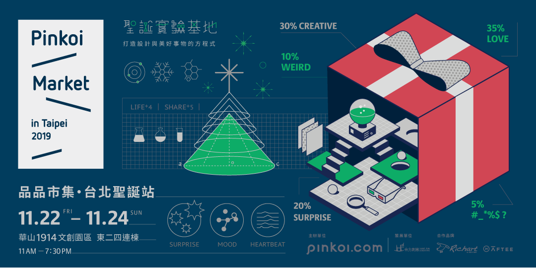 2019「Pinkoi Market 品品市集・台北聖誕站」聖誕實驗基地即將在華山登場